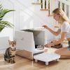 Stainless Steel Enclosed Litter Box for Cats(No shipments on weekends)