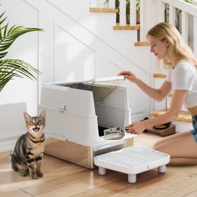 Stainless Steel Enclosed Litter Box for Cats(No shipments on weekends)