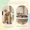 24' Cat Towerwith 2  Plush Perches ,Scratching Posts Dangling Ball Vertical Pet Playground for Cats
