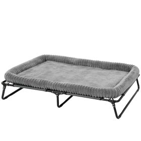 Elevated Dog Bed, Large Raised Outdoor Dog Bed with Removable Pad and Metal Frame, Portable Pet Cot for XL Breeds