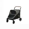 Gray Heavy Duty Dog Stroller Up to 66 LBS, All-Terrain Suspension for Backyard & Park Use