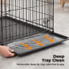 36-48 Inch Double Door Dog Crate - Heavy Duty Foldable Metal Cage with Divider, Removable Tray & Enhanced SafetyDesignfor Large Dogs, Black