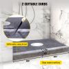 Shower Curb Kit, 48 "x72 " Watertight Shower Curb Overlay with 4 " PVC Central Bonding Flange, 4 " Stainless Steel Grate