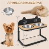Pet Feeder with 2 Stainless Steel Bowls, Adjustable Height for Cats and Small and Medium Dogs