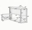 35.5 Inch Wooden Dog Kennel End Table with  3-Position Dog Bowl Rack Storage Side Table for Pets