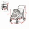 Gray Heavy Duty Dog Stroller Up to 66 LBS, All-Terrain Suspension for Backyard & Park Use