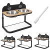 Pet Feeder with 2 Stainless Steel Bowls, Adjustable Height for Cats and Small and Medium Dogs