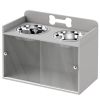PawHut Elevated Dog Bowls with Storage, Raised Dog Bowl Stand with 2 Stainless Steel Bowl for Large Dogs, Gray