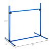 PawHut 4 Piece Dog Agility Starter Kit, Adjustable Jump Bars, Carry Bag, Blue