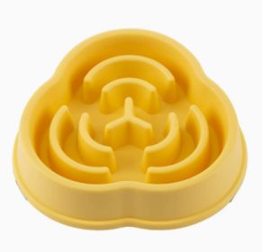 Pet Slow Feeding Bowl Dog Bowl Anti-choke Anti-skid (Option: Conventional-01 Style Yellow)