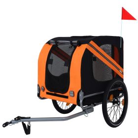 Large Folding Bike Trailer for Dogs â€“ 66LB Capacity All-Terrain Pet Carrier, Durable Steel Frame for Cycling, Jogging, Camping & Outdoor Adventures (Color: as Pic)