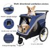 2-in-1 Bike Trailer & Push Cart for Pets - Detachable Bike Hitch & Push Handle Included - Quick Release Wheel, Internal Leash
