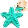 Dog Chew Toys, Natural Rubber Starfish-Shaped Dog Toys, Interactive Treats, Squeaky Dog Toothbrush Cleaner Teething Toys, Outdoor Puzzle Training